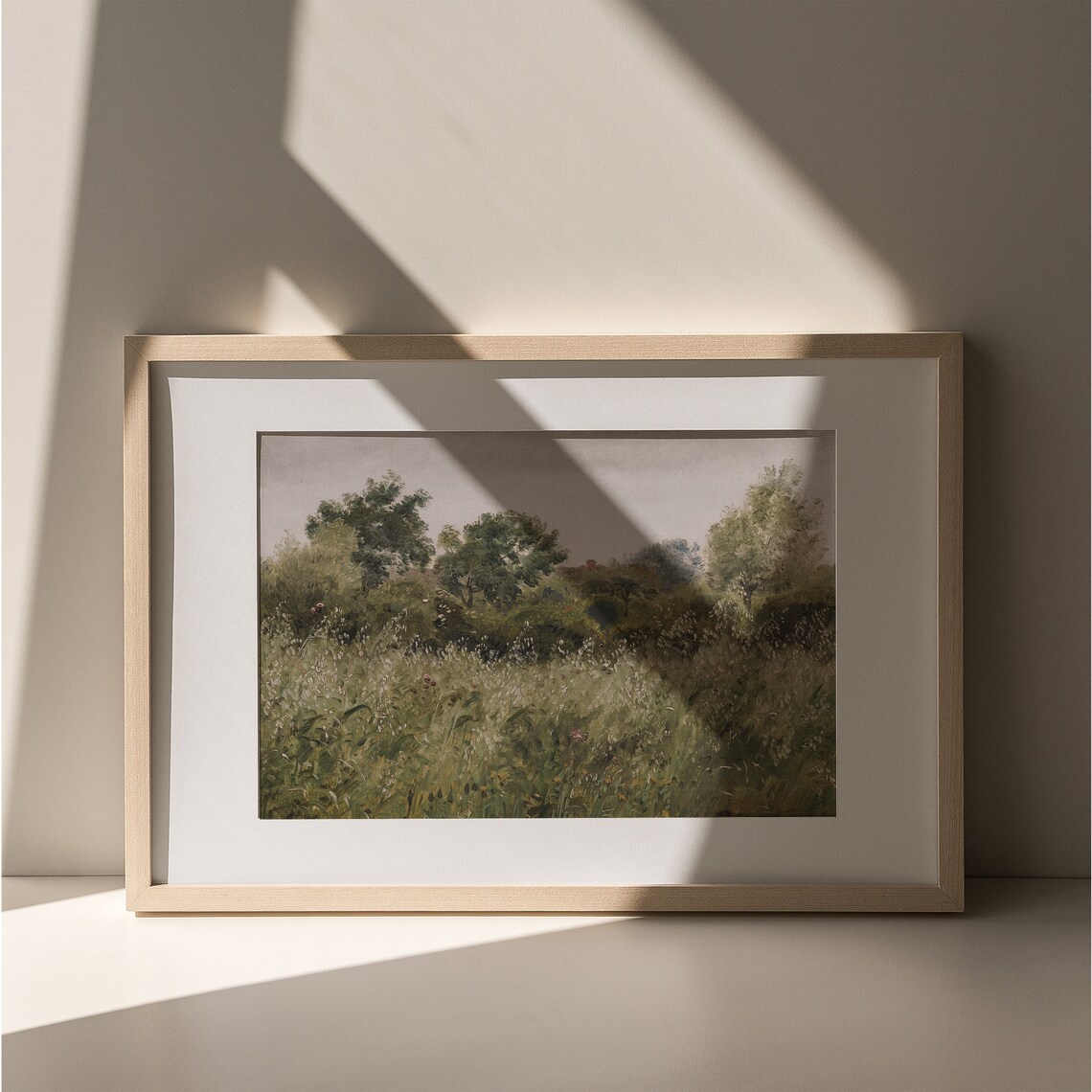 Summer Meadow Landscape Oil Painting Vintage Green Tree Field Poster - Image 5