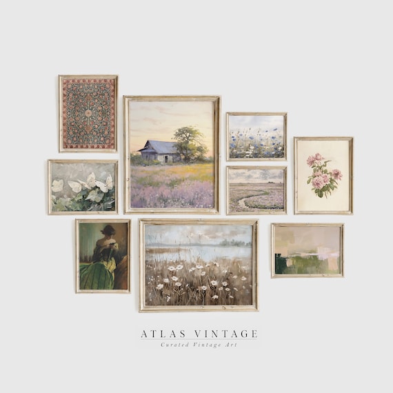 Set of 10 Vintage French Country Spring Artworks Gallery Poster