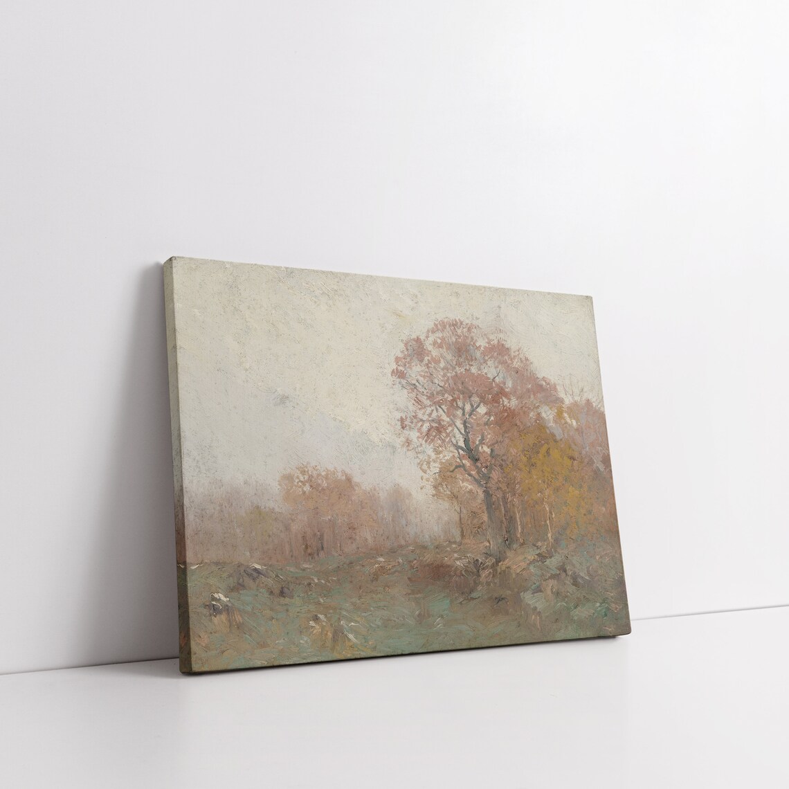 Muted Autumn Tree Vintage Oil Painting Soft Fall Landscape Poster - Image 4