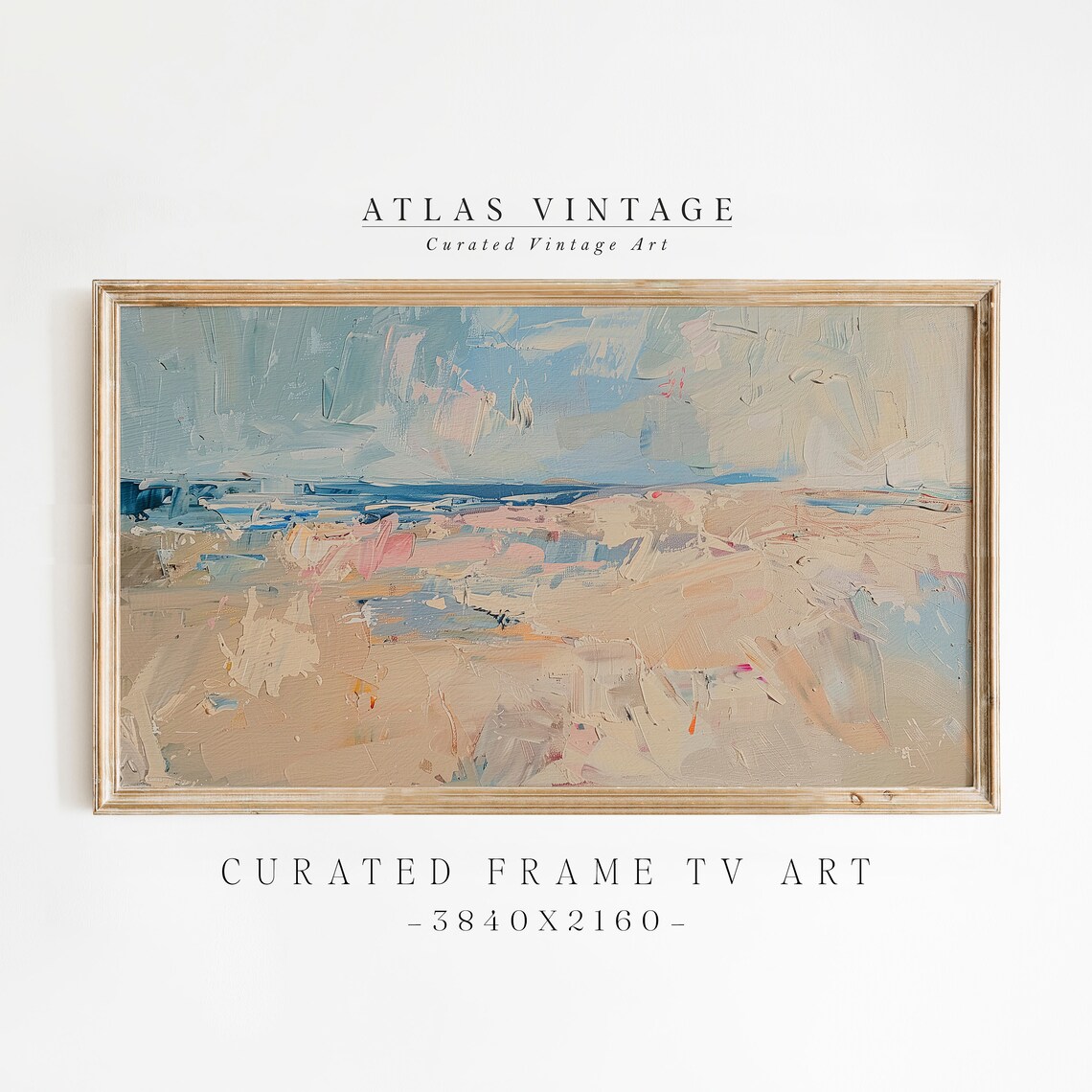 Abstract Modern Coastal Beach Painting Poster Neutral Ocean Waves