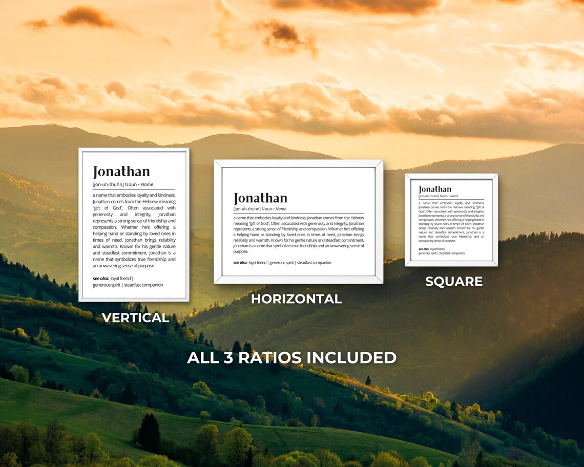 Jonathan Name Definition Art Print, Minimalist Typography - Image 3