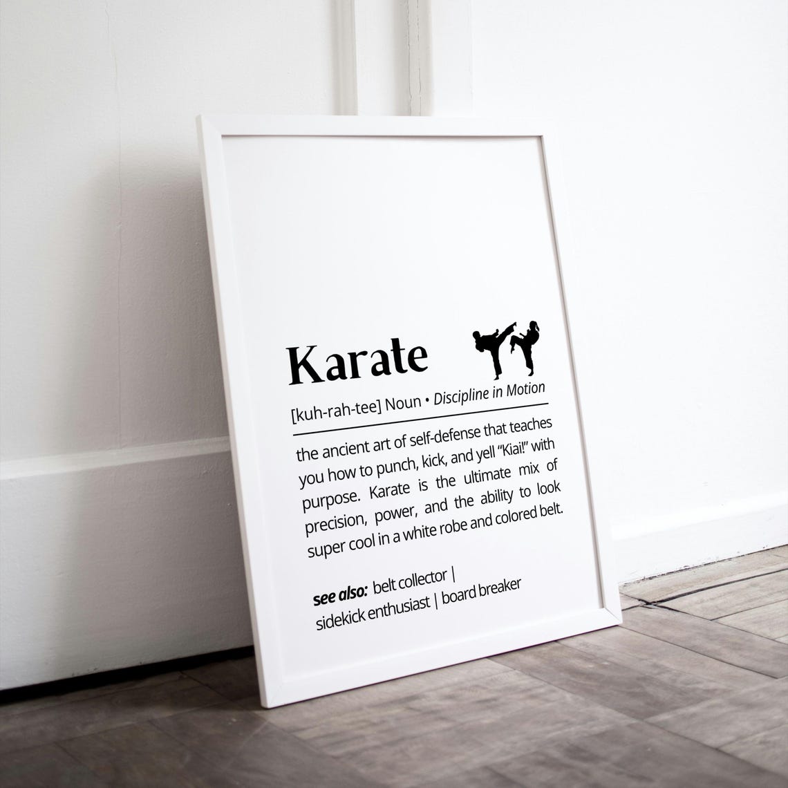 Karate Dictionary Definition Martial Arts Funny White Quote Print - Image 3