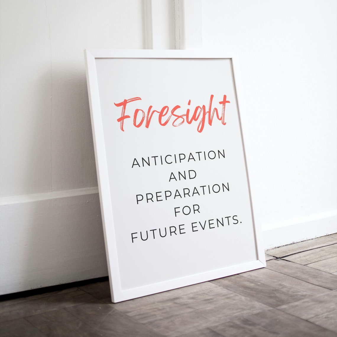 Foresight Definition Minimalist Typography Motivational Wall Poster - Image 2