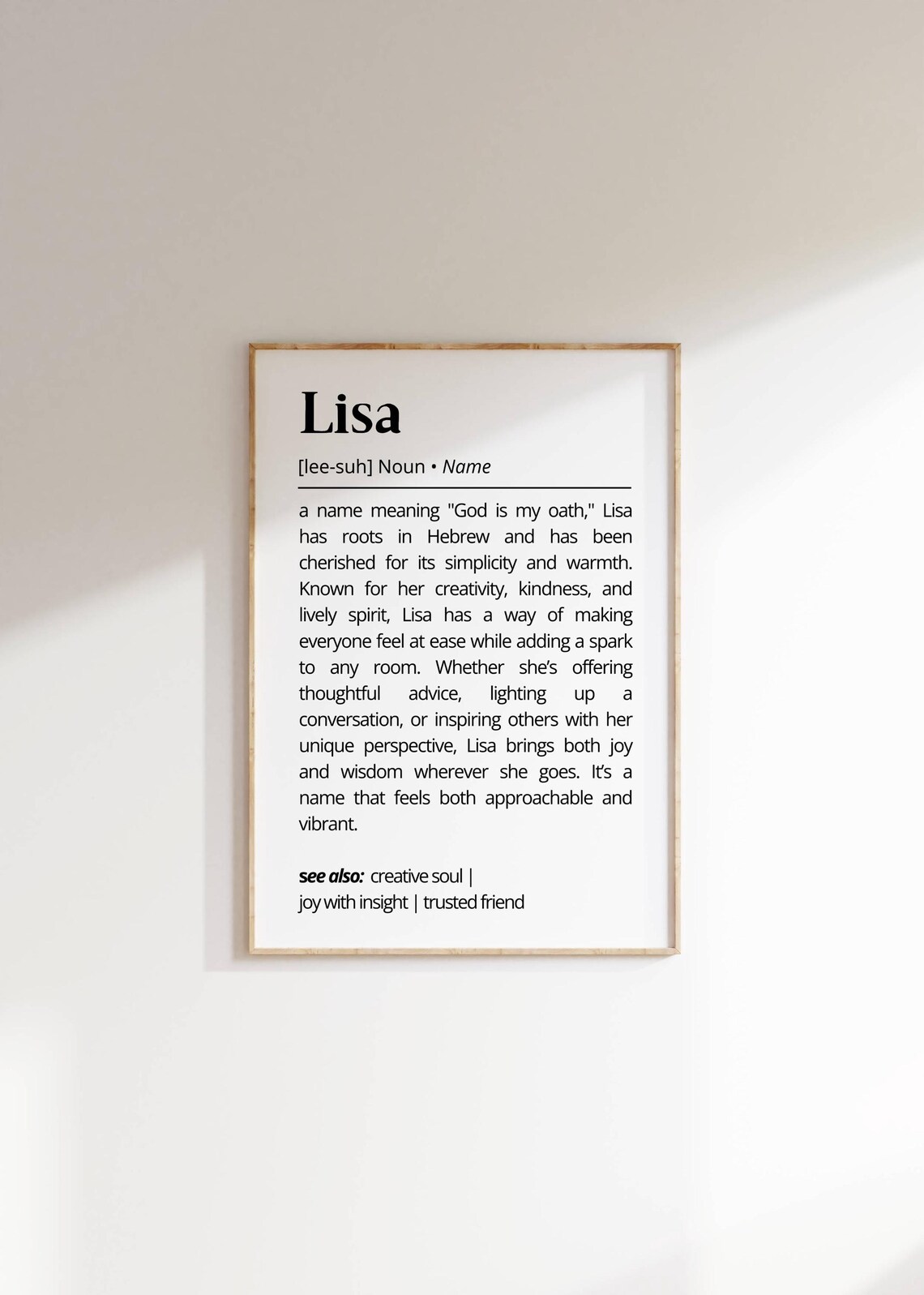 Lisa Name Meaning Personalized Name Art Print - Image 4