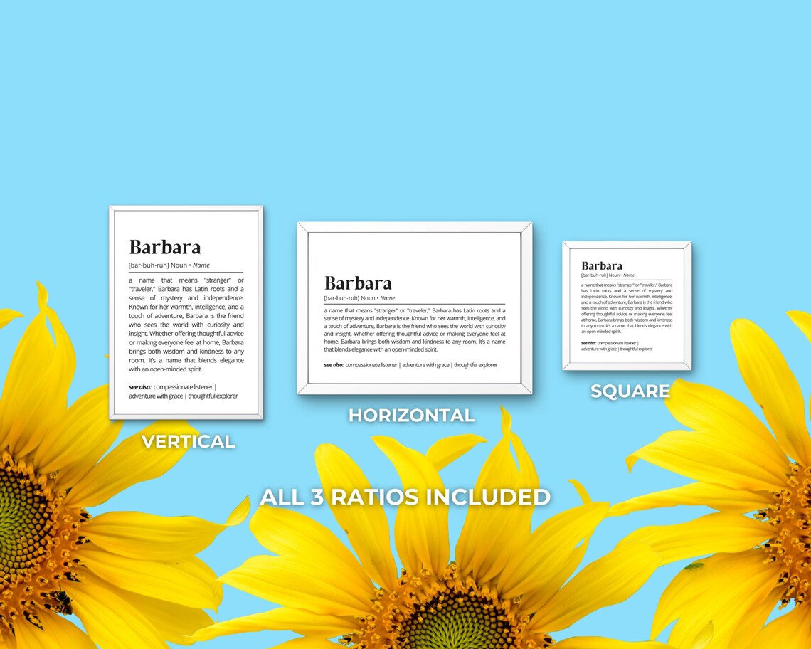 Barbara Name Definition Minimalist Modern Art Print - Image 3