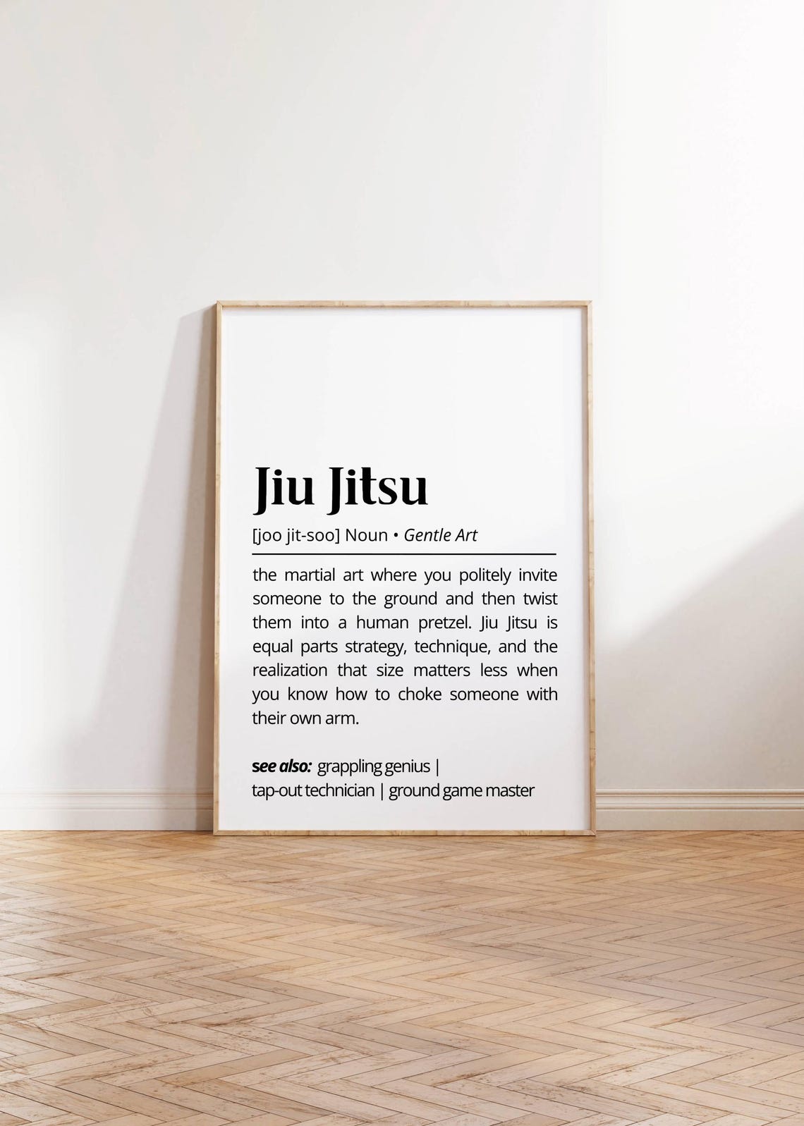 Jiu Jitsu Dictionary Definition Martial Arts Funny White Quote Print - Image 4