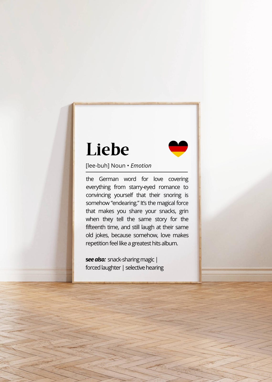 Liebe Definition German Love Word Romantic Heart Typography Poster - Image 2