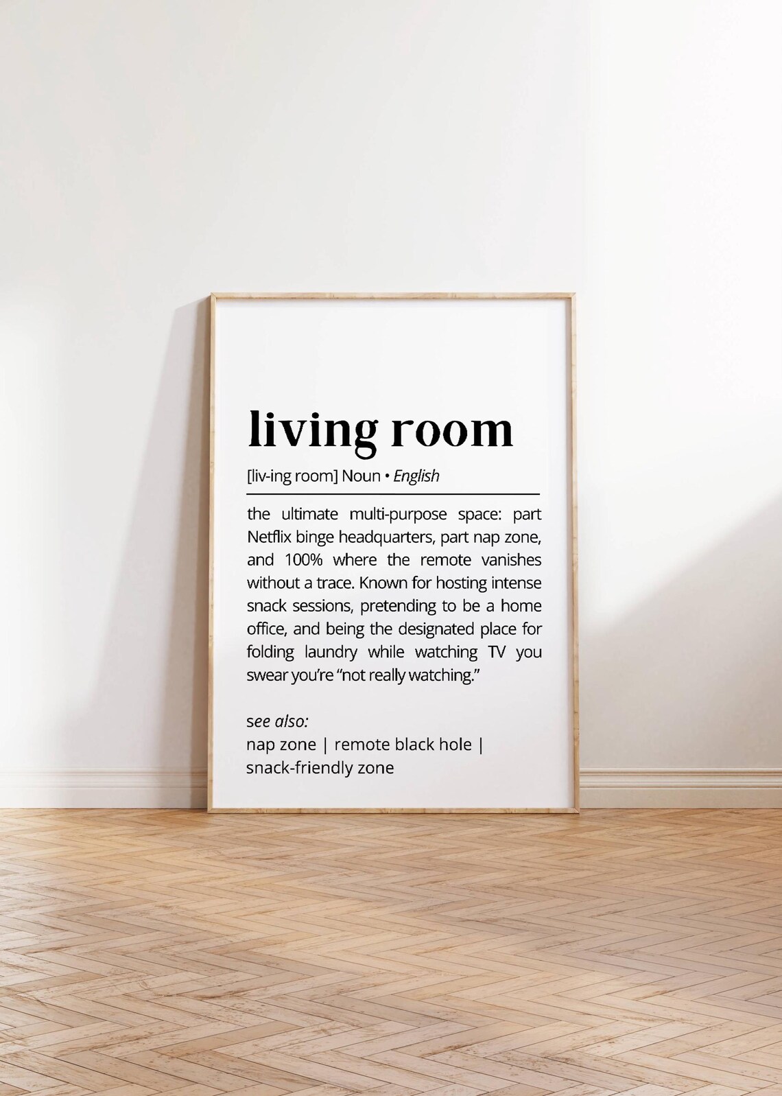Living Room Definition Funny Netflix Nap Zone Dictionary Humor Poster - Image 3