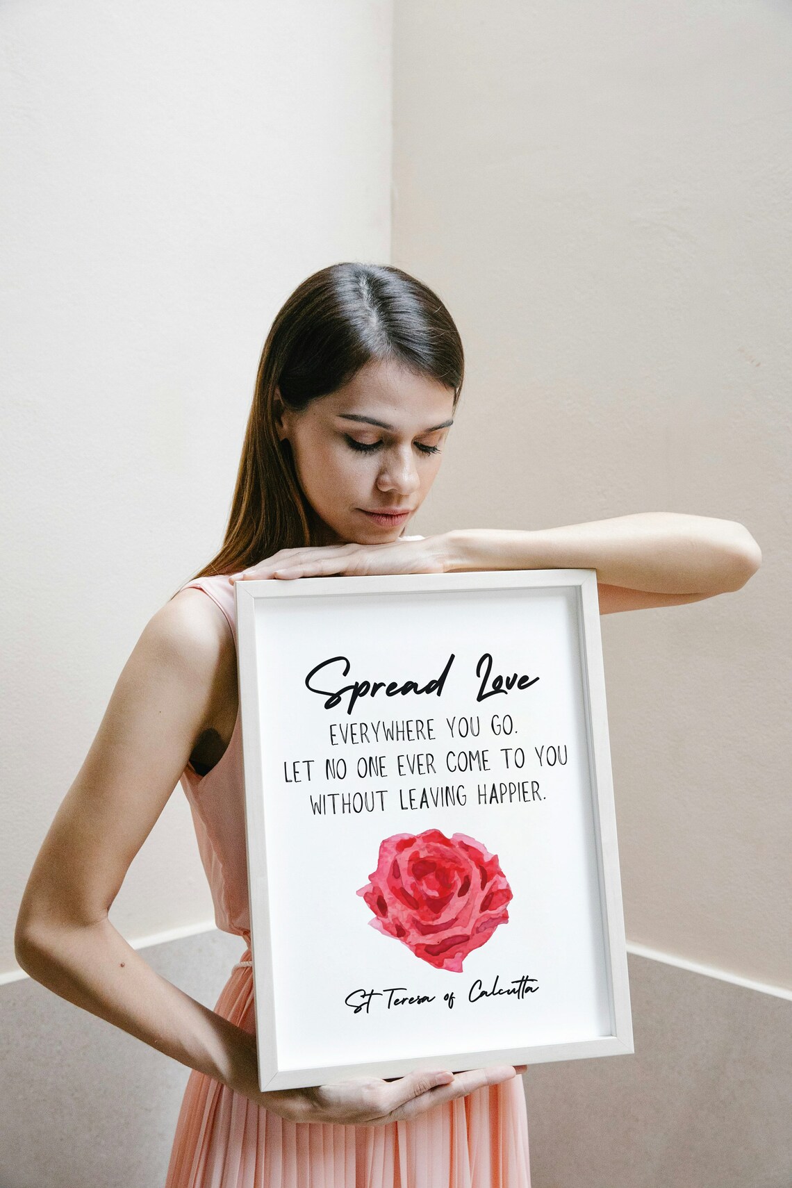 Spread Love Everywhere You Go St Teresa Calcutta Quote Rose Art Poster - Image 3