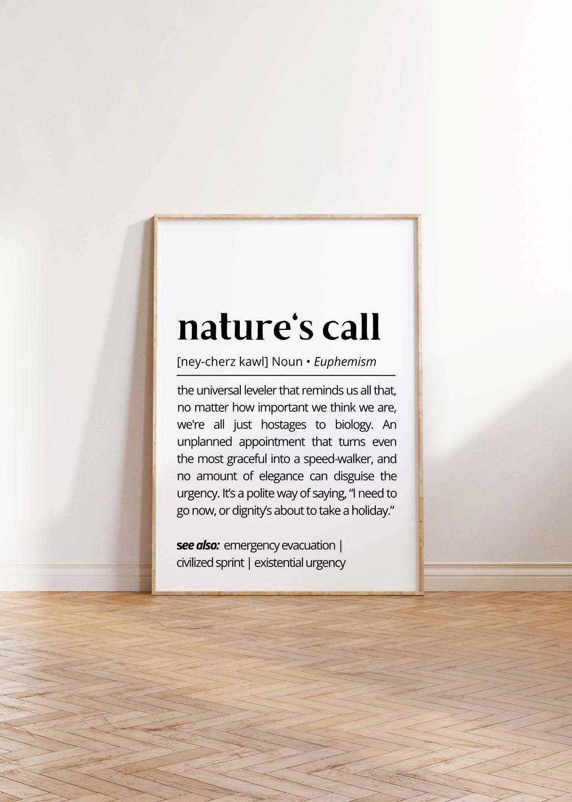 Natures Call Funny Definition Bathroom Humor Euphemism Wall Art - Image 2