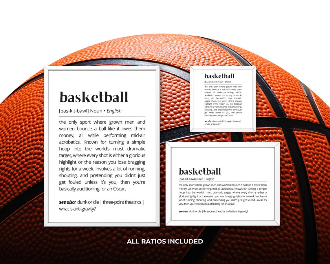 Basketball Definition Wall Art Funny Basketball Sports Lover Gift Unique Basketball Decor For Home Or Gym Athlete Motivational Art Poster - Image 3