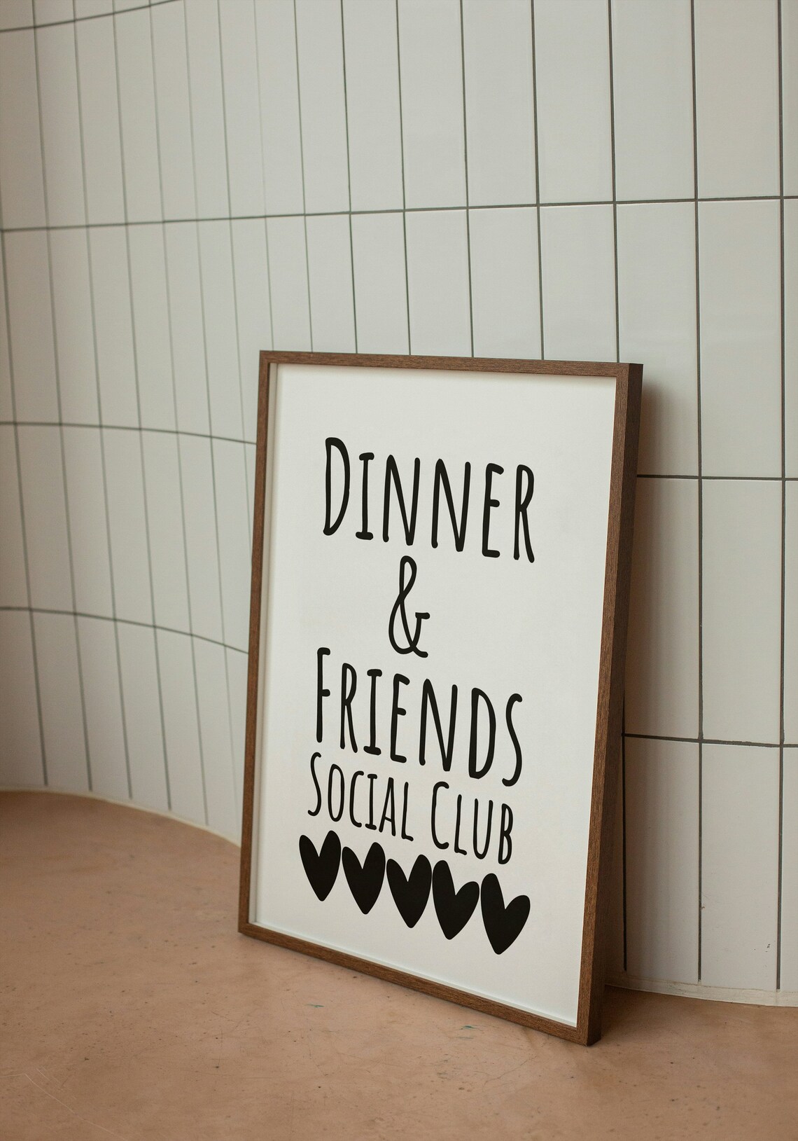 Dinner And Friends Social Club Quote Cute Kitchen Wall Poster