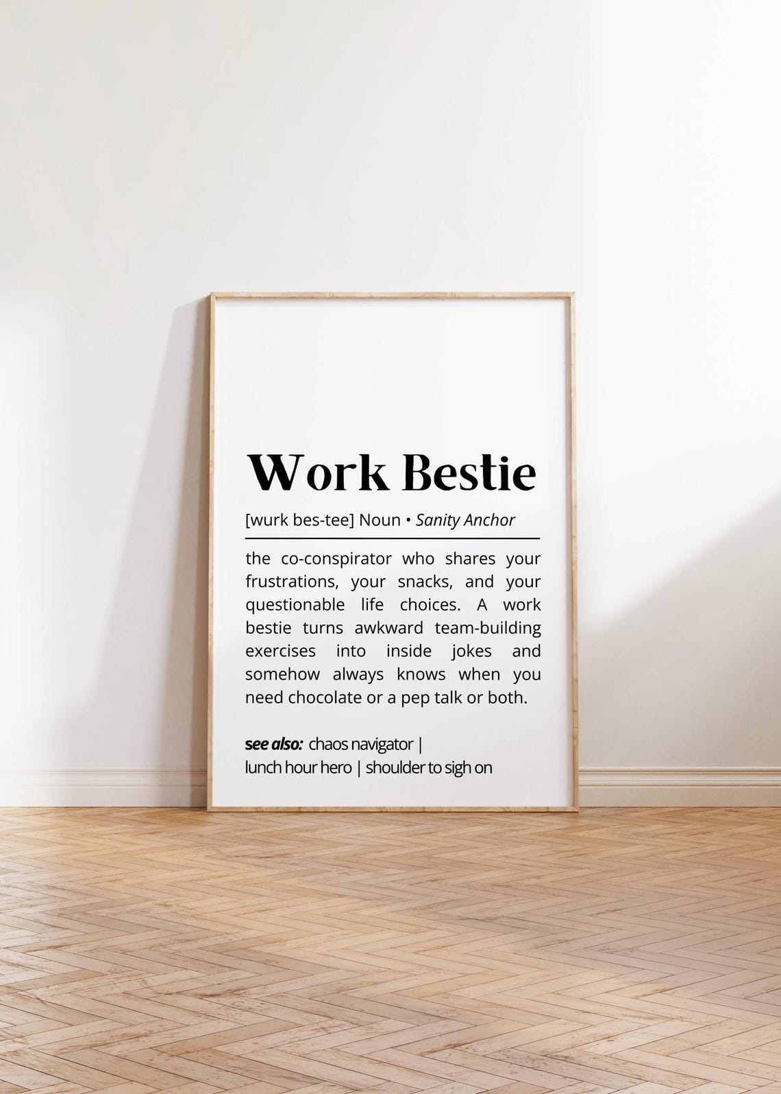 Work Bestie Definition Funny Office Friend Gift Poster Decor - Image 2