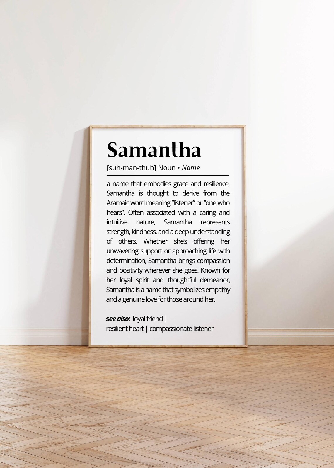 Samantha Name Definition Minimalist Personalized Art Print - Image 2