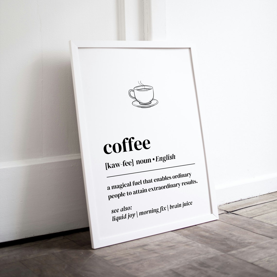 Coffee Kitchen Typography Definition Print Funny Wall Art Minimalist Home Decor Funny Office Poster Dorm Room Art Art