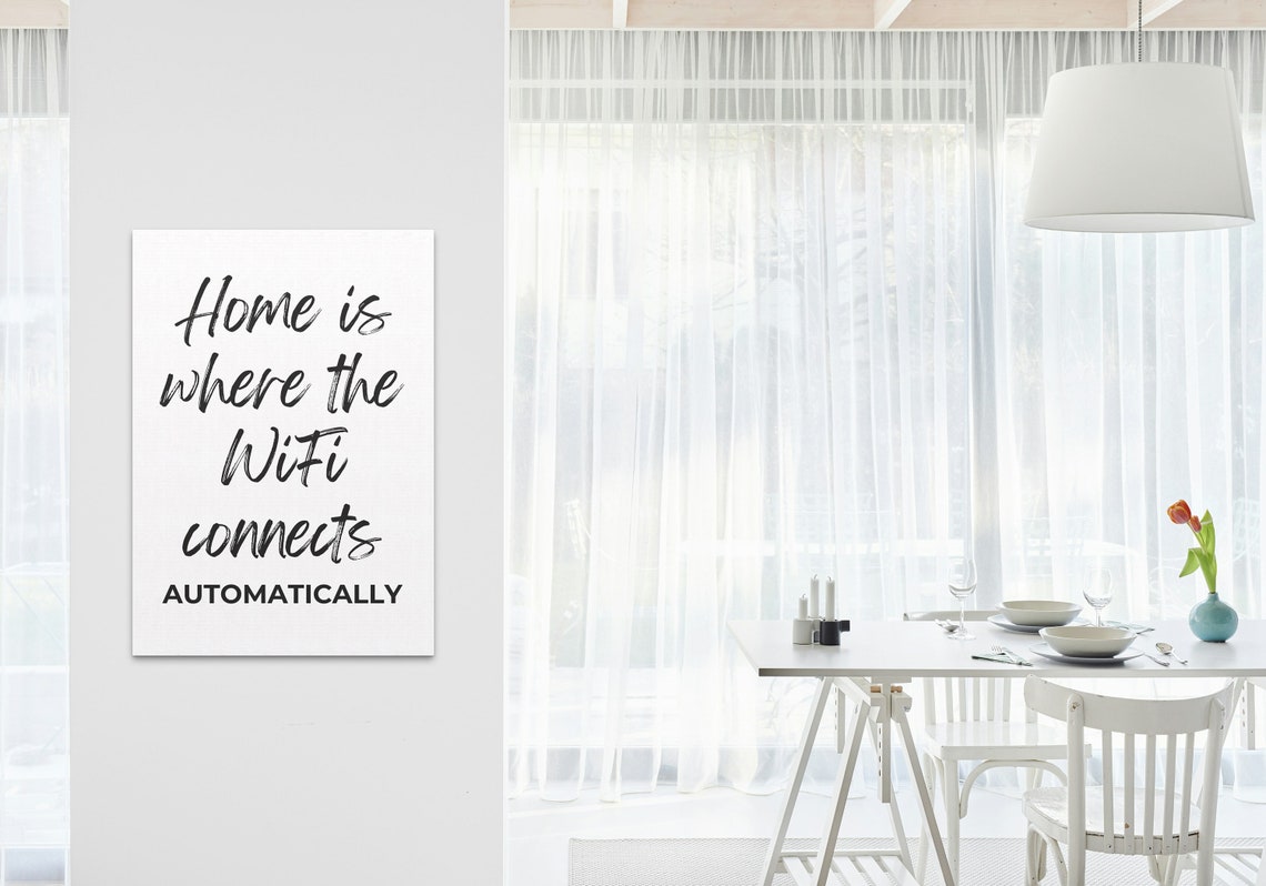 Home Is Where The WiFi Connects Automatically Modern Quote Poster - Image 3
