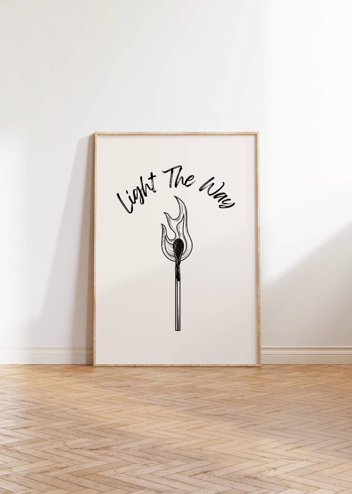 Light The Way Matchstick Flame Script Minimalist Inspirational Poster - Image 3