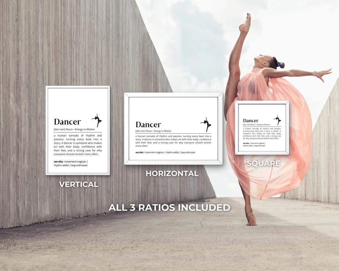 Dancer Definition Dictionary Dance Lover Gift Poster Art Decor - Image 3