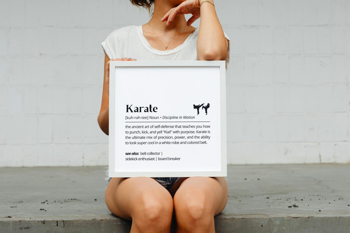 Karate Dictionary Definition Martial Arts Funny White Quote Print - Image 2
