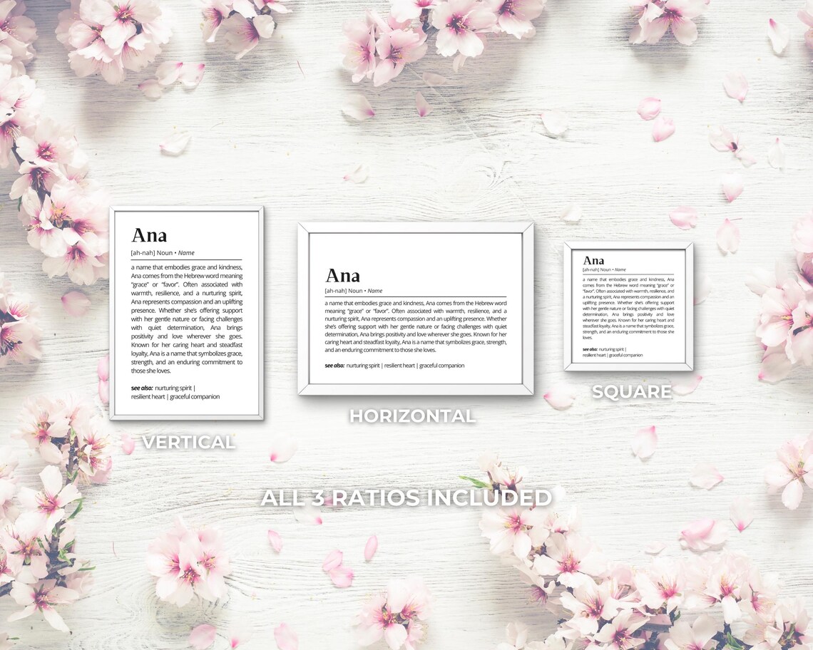 Ana Name Definition Personalized Minimalist Art Print - Image 3