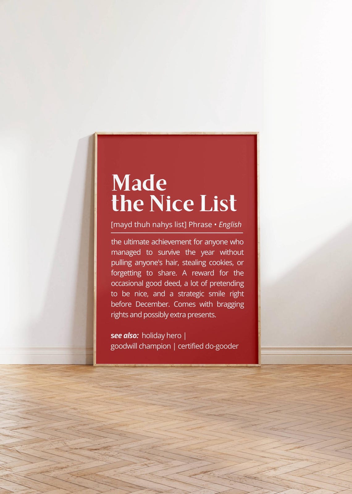 Made the Nice List Definition Holiday Achievement Dictionary Poster - Image 2
