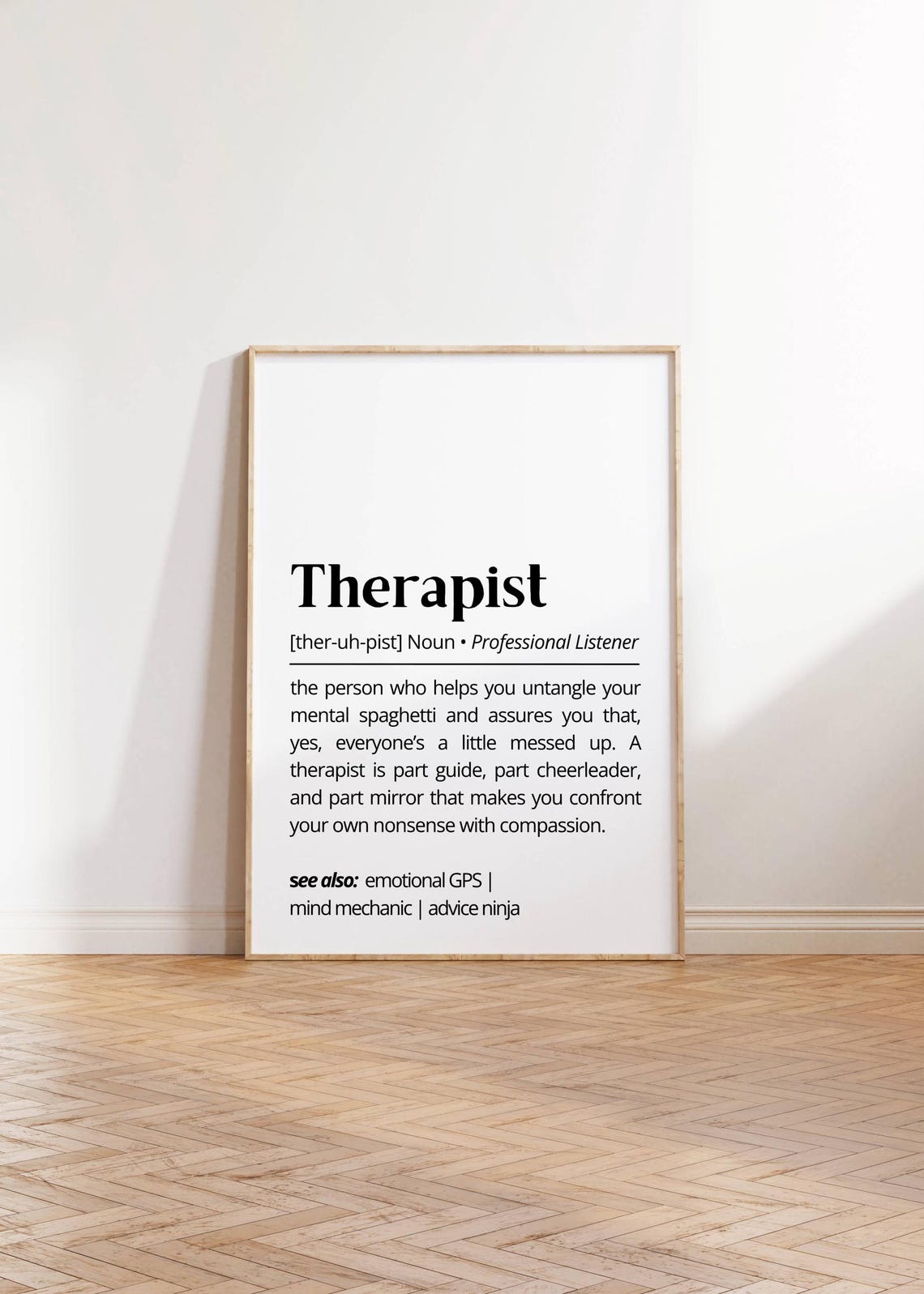 Funny Therapist Dictionary Definition Quote White Humor Print - Image 4
