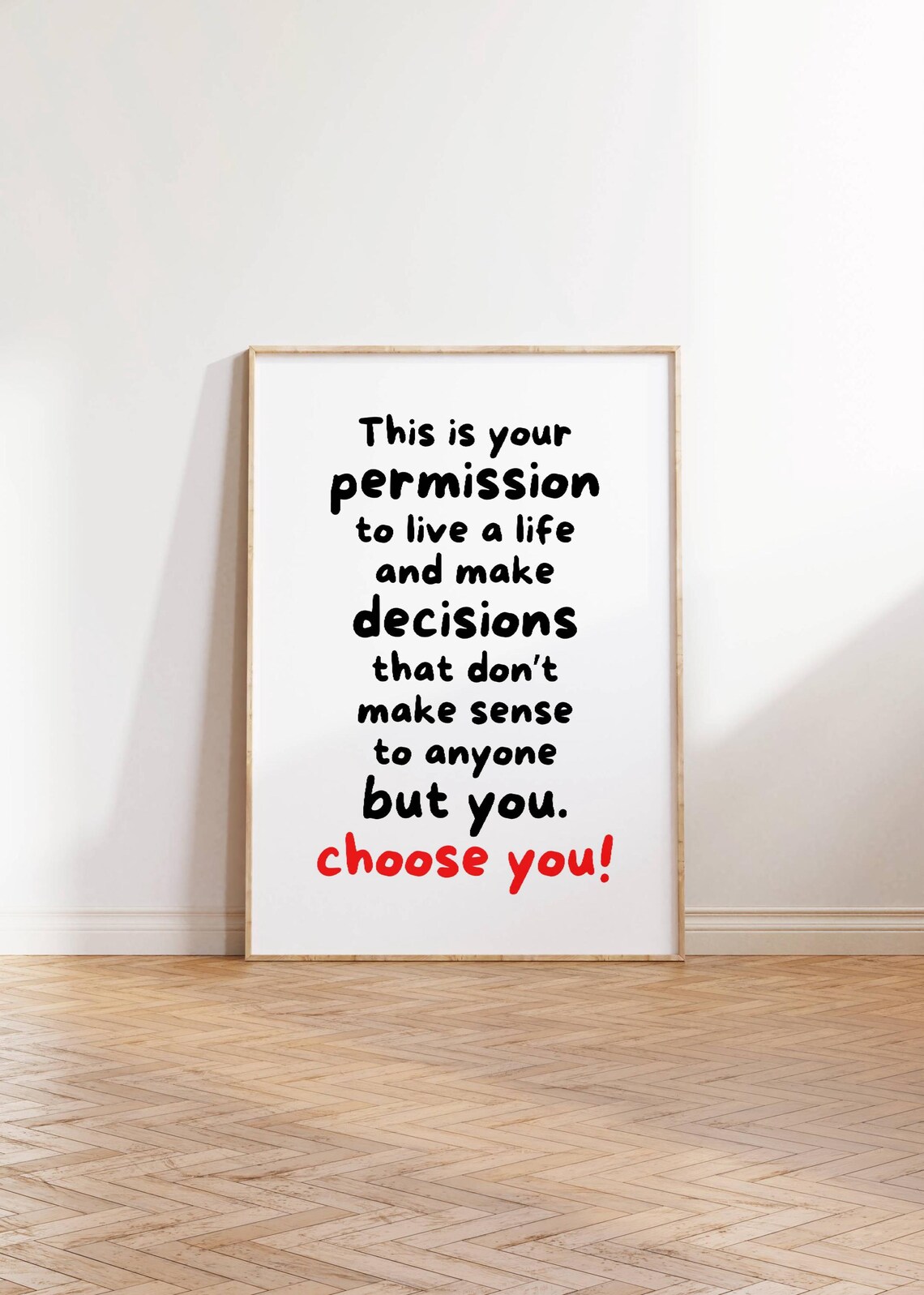 Choose You Permission Quote Self Love Inspirational Art Poster - Image 3