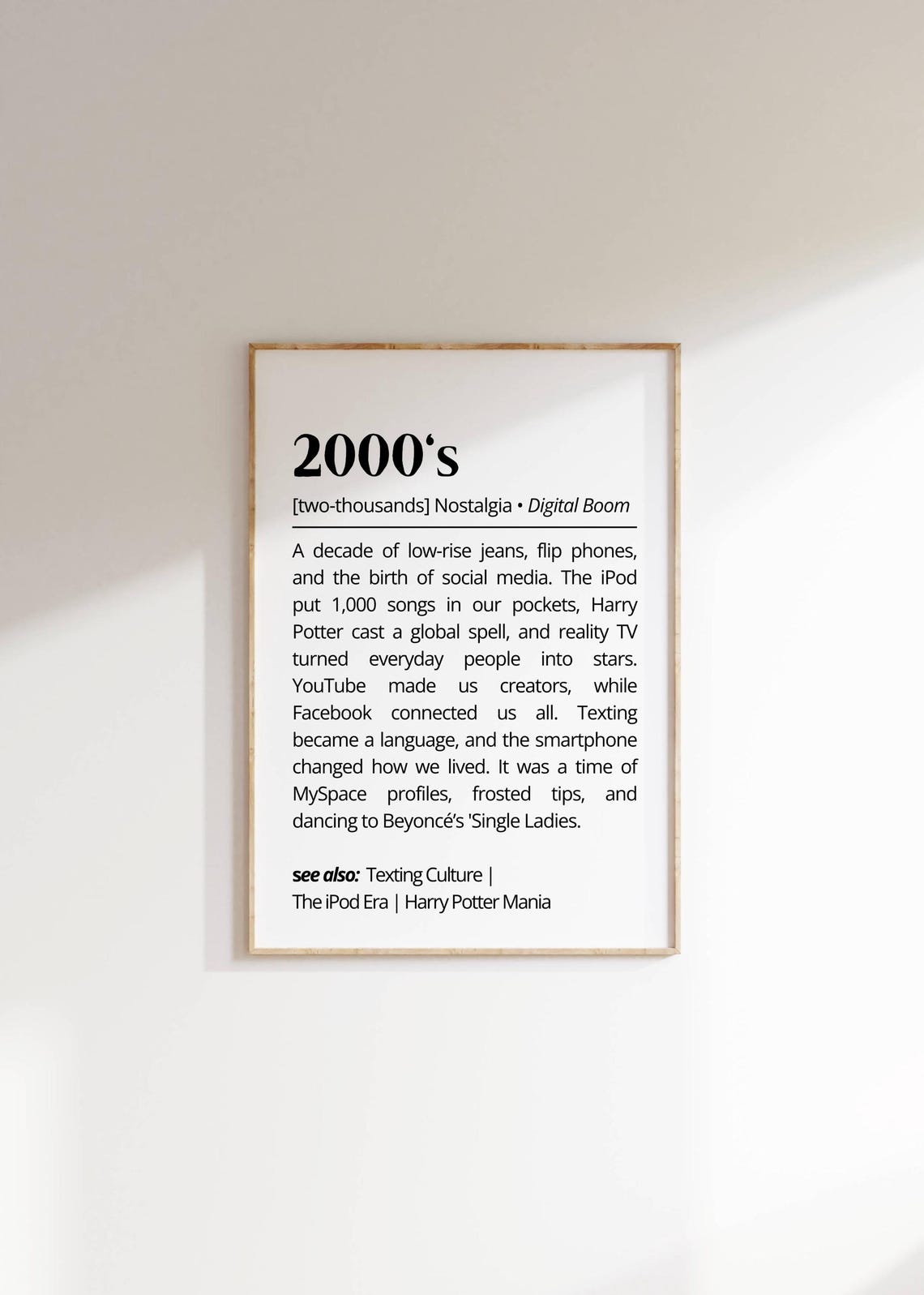 2000s Nostalgia Definition Wall Art Boom Retro Minimalistic Poster History Gift Idea Art Decor Unique Personalized Gift - Image 4