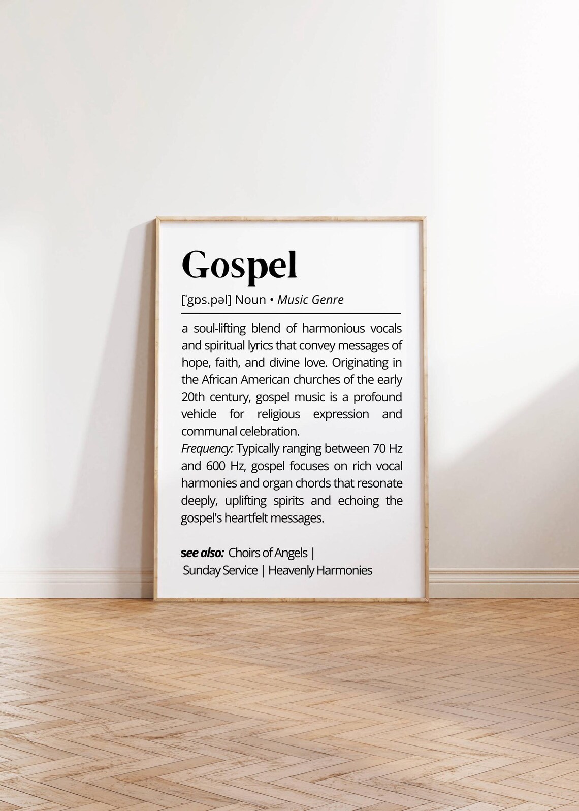 Gospel Music Genre Definition Minimalist Typography Gift For Fans Poster - Image 3
