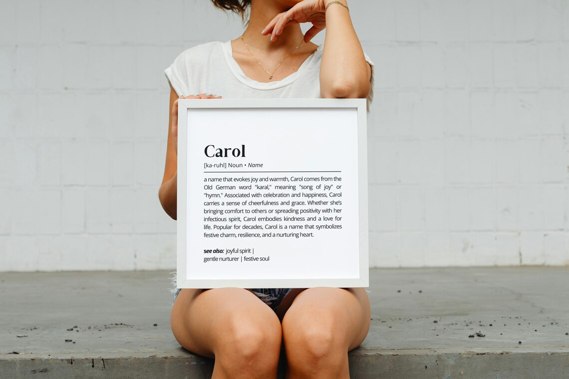 Carol Name Definition Personalized Minimalist Art Print - Image 2