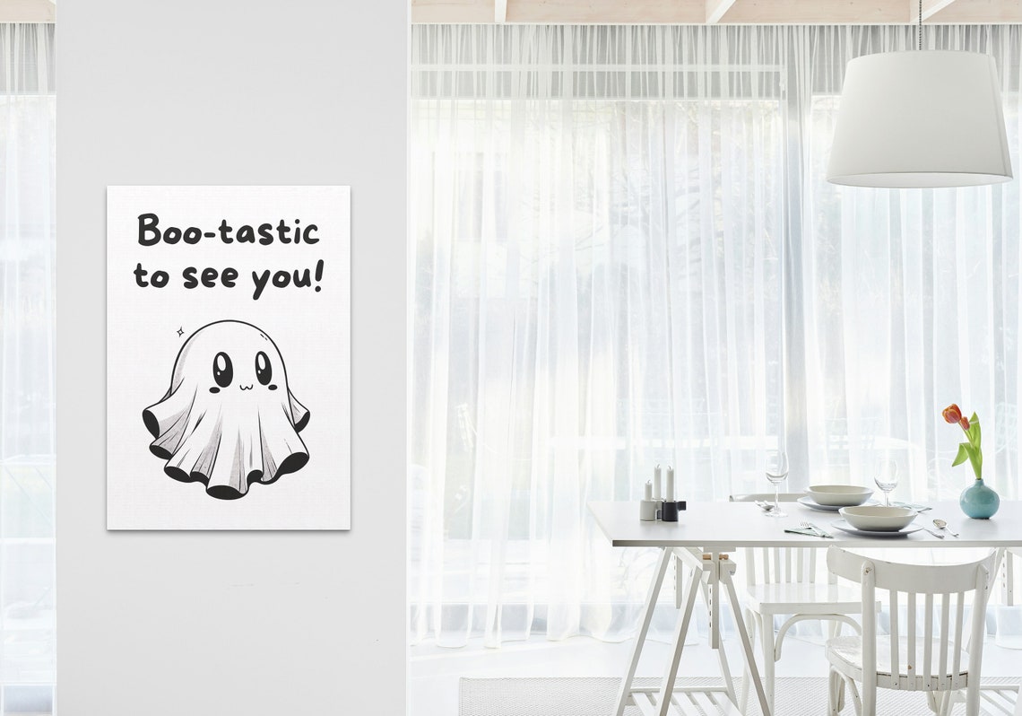 Bootastic To See You Adorable Ghost Cute Halloween Welcome Poster - Image 2
