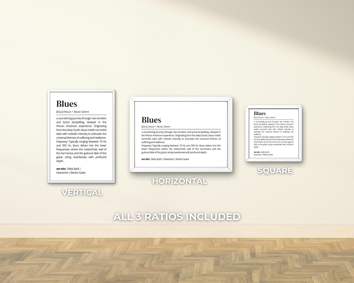 Blues Music Genre Definition Minimalist Typography Gift For Fans Poster - Image 4