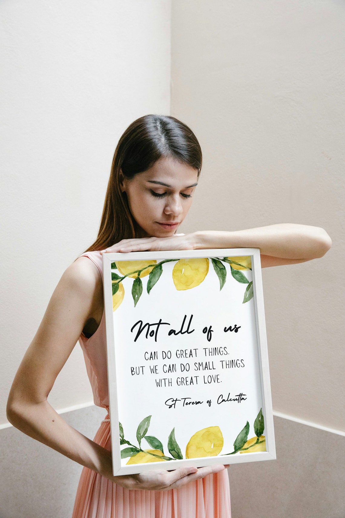 Not All Can Do Great Things Small Love St Teresa Lemon Quote Poster - Image 3