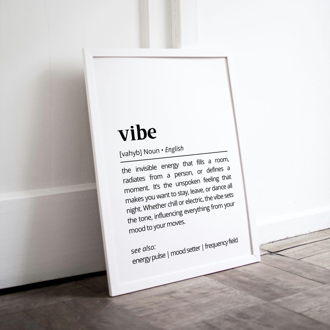 Vibe Funny Dictionary Definition Mood Energy Modern Word Art Poster - Image 2