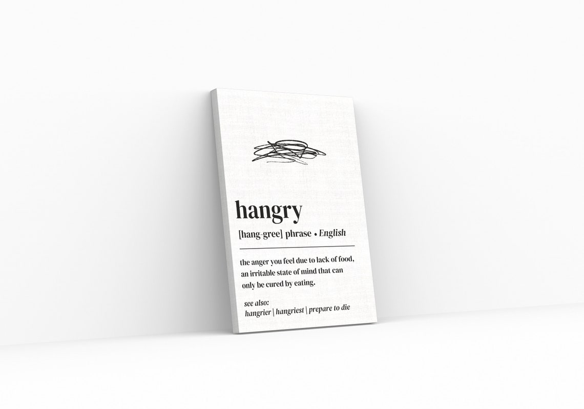 Hangry Dictionary Definition Funny Kitchen Quote Wall Decor Poster - Image 3