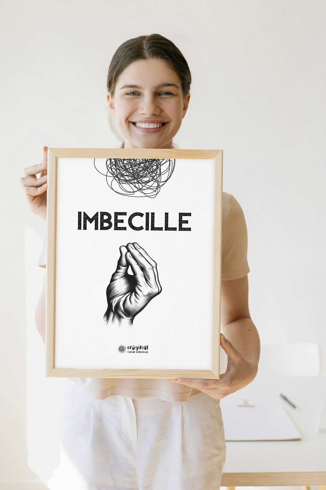 Imbecille Italian Hand Gesture Funny Rude Novelty Swear Poster - Image 2