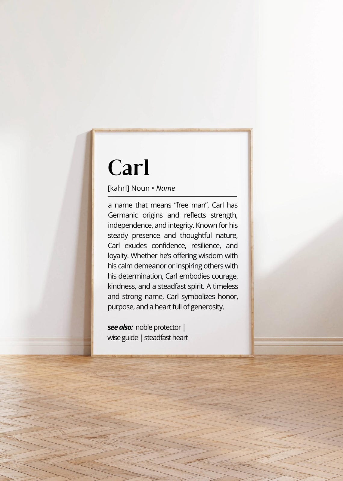 Carl Name Definition Wall Art Personalized Name Meaning Typography Unique Gift For Him Boys Room Or Family Decor Present - Image 4