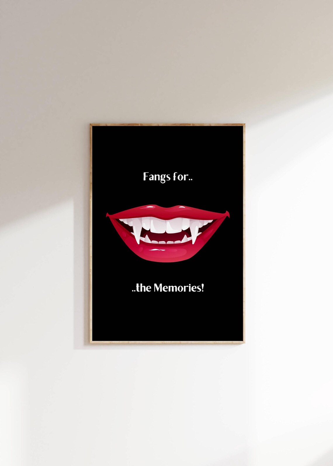 Fangs For The Memories Vampire Lips Funny Halloween Party Poster