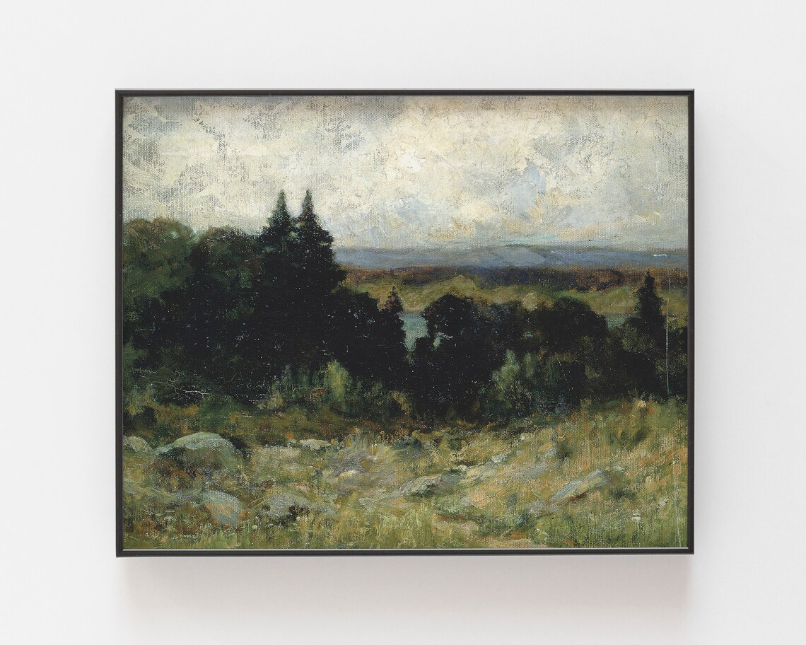 Mountain Landscape Vintage Farmhouse Art Print - Image 2