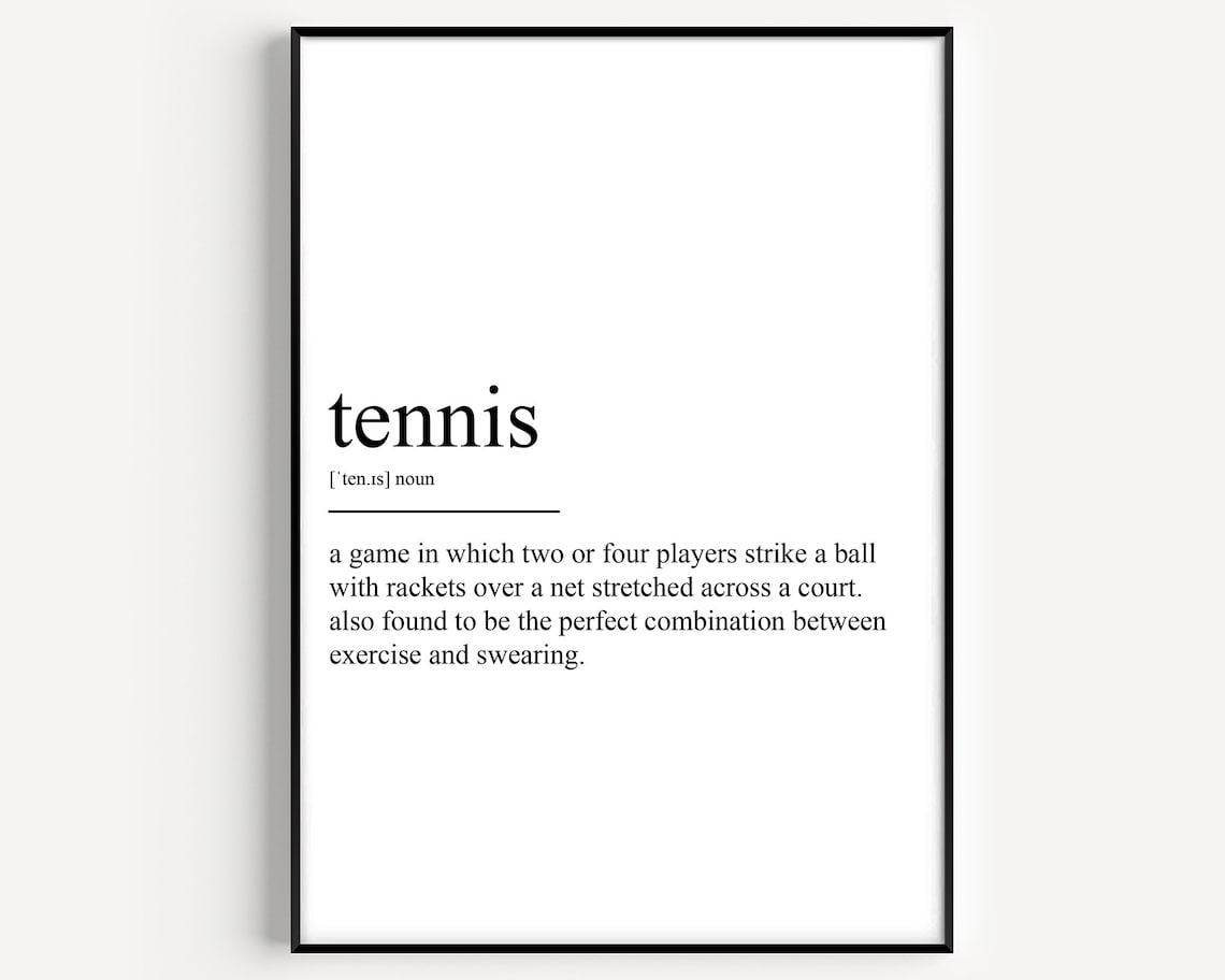 Tennis Definition Art Print, Sports Wall Decor