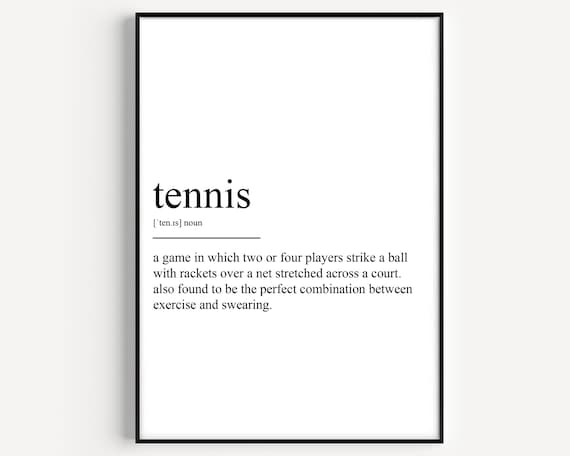 Tennis Definition Art Print, Sports Wall Decor