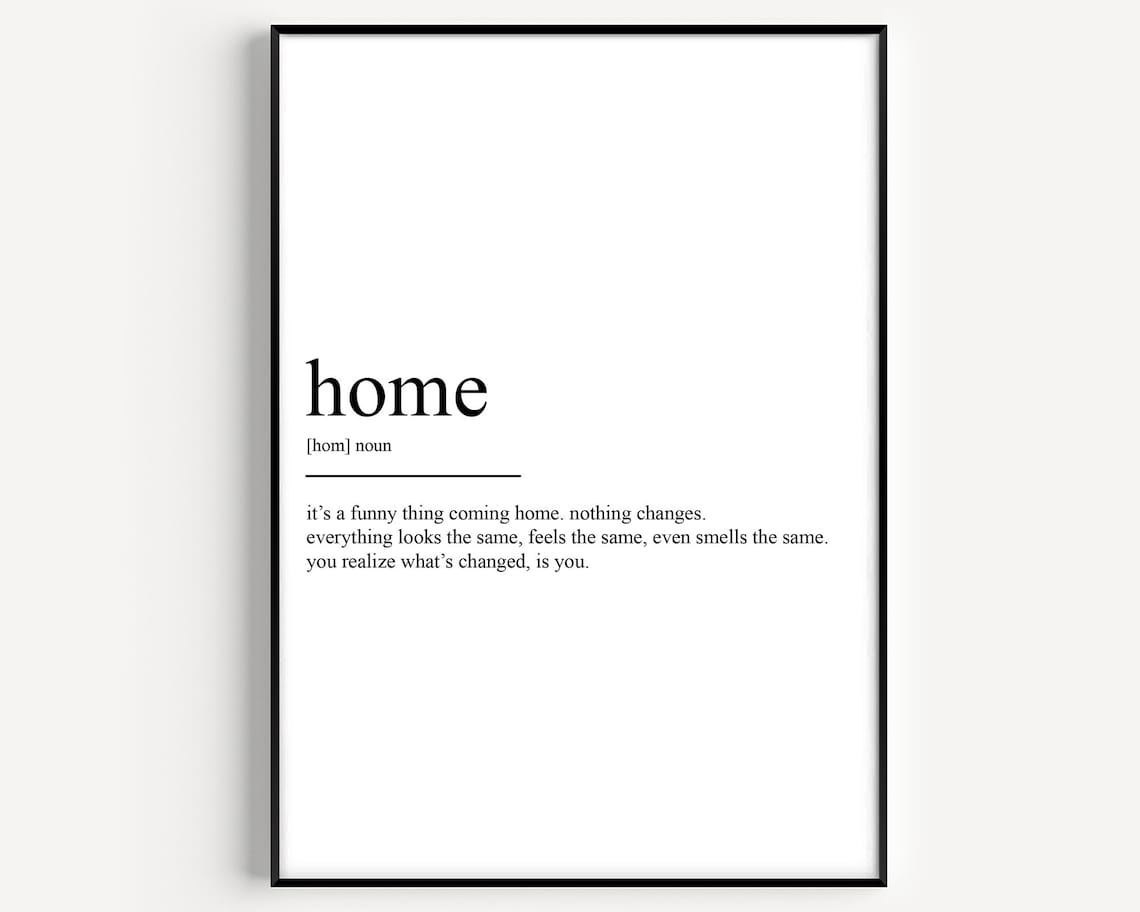 Home Definition Typography Quote Art Print
