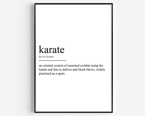 Karate Definition Art Print, Combat Sports