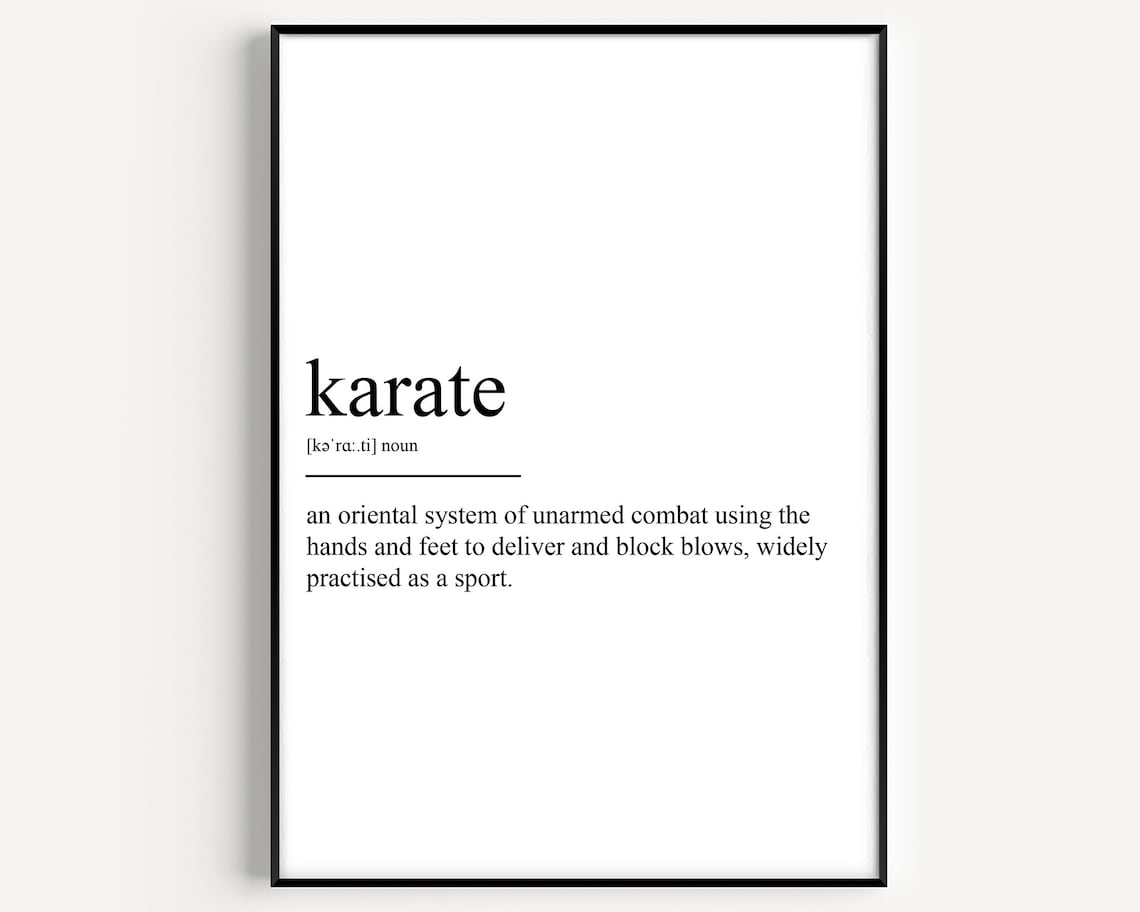 Karate Definition Art Print, Combat Sports