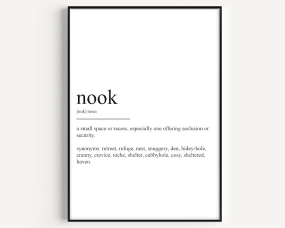 Nook Dictionary Definition With Synonyms Minimalist Wall Art