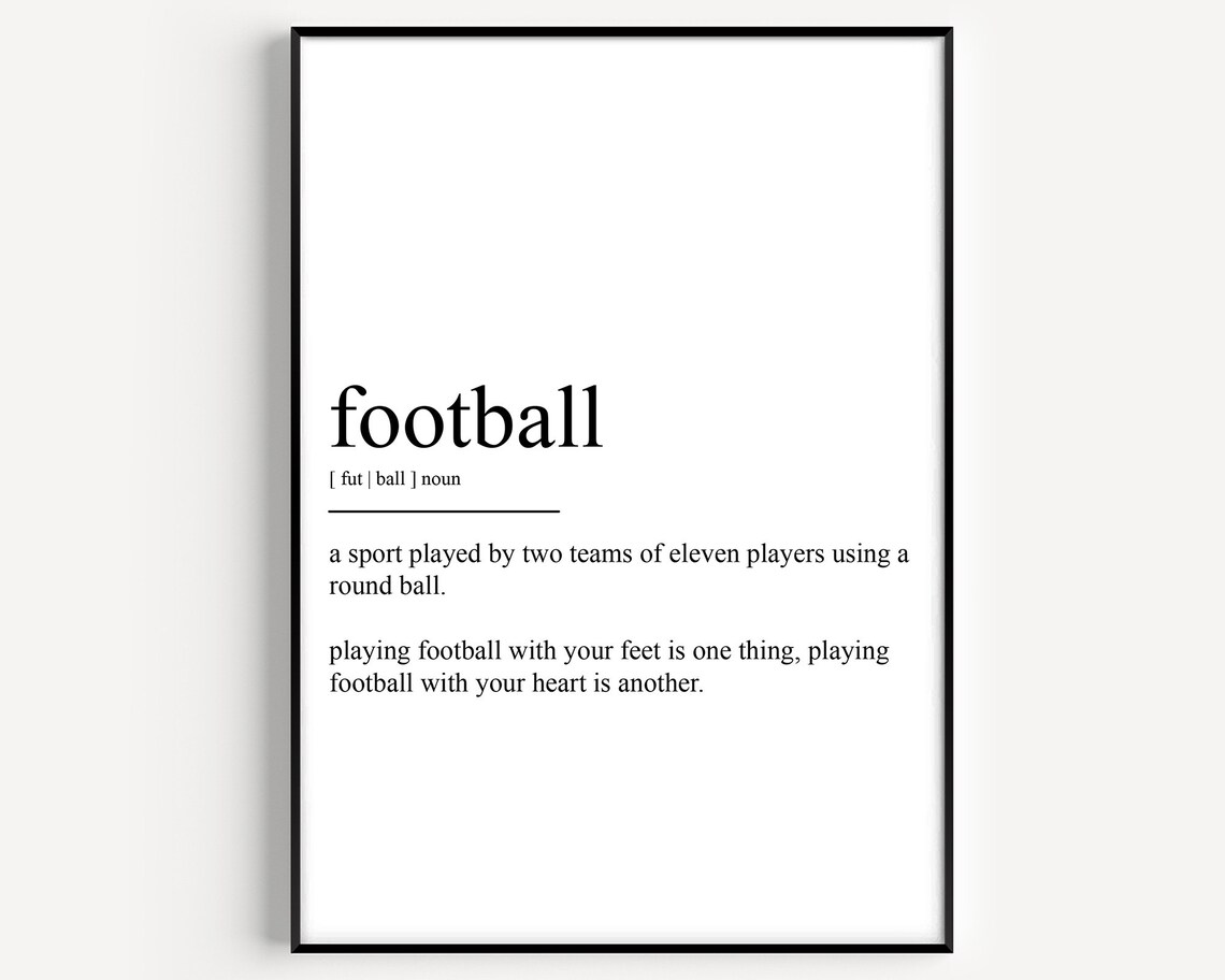 Football Definition Poster, Sports Wall Decor