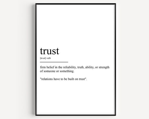 Trust Definition Typography Art Print