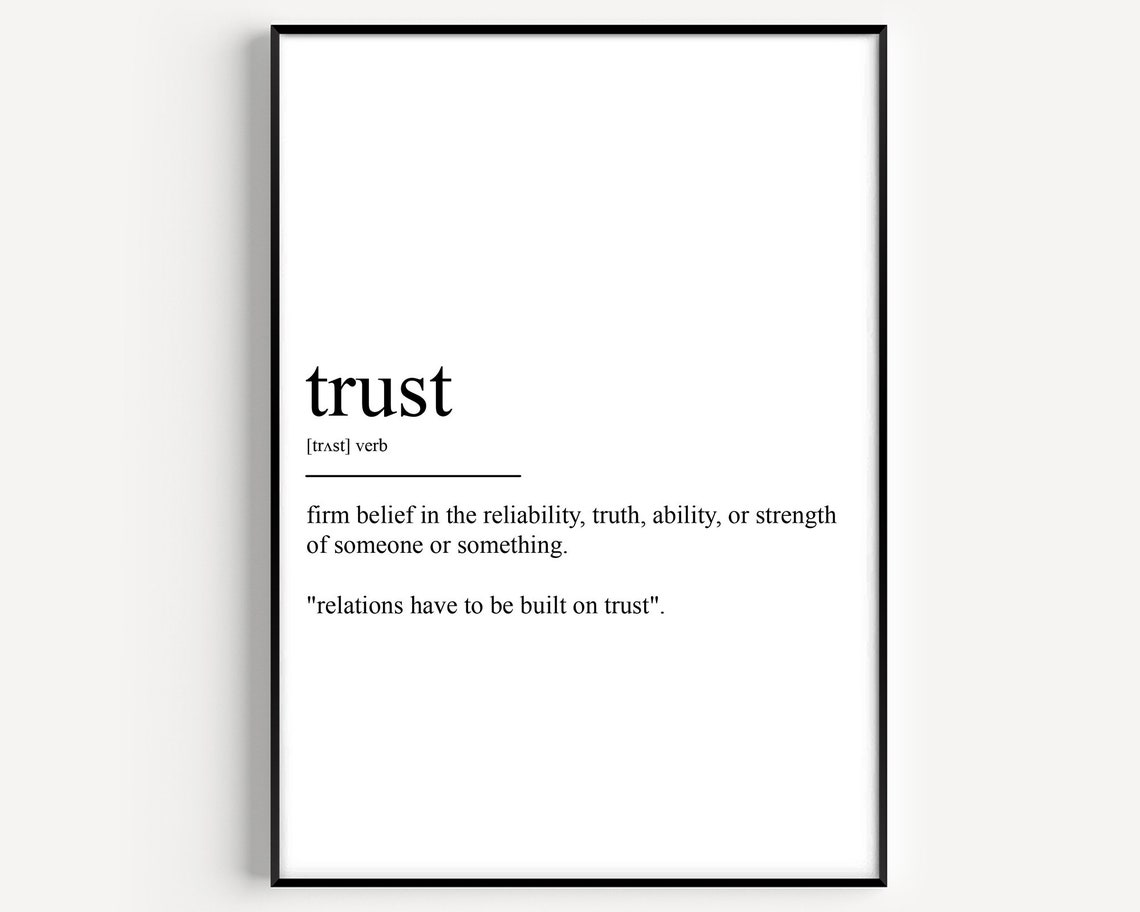 Trust Definition Typography Art Print