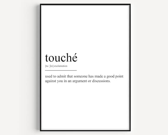 Minimalist Touche French Exclamation Definition Quote Poster