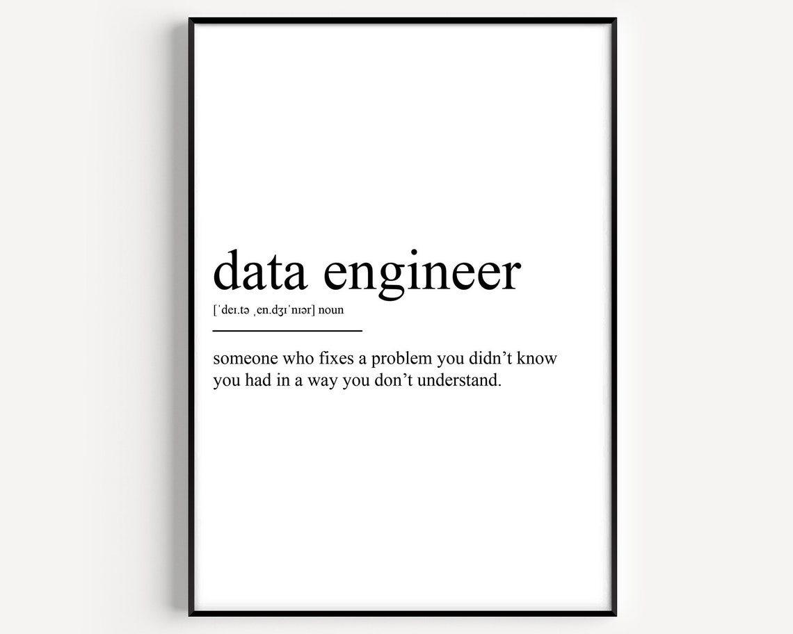 Data Engineer Funny Definition Noun Dictionary Style Wall Art